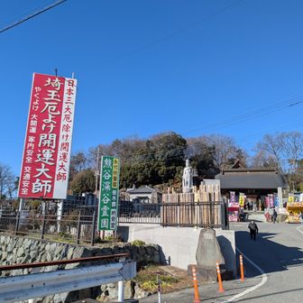 武蔵嵐山駅からスタートして荒川を渡る、という目的を遂げると最後の目的地の観音山が見えた。
昨年はいろいろ災難だった妻のためにお祈りする🙏