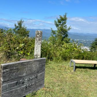 今日の【松倉山（まつくらやま）標高856m】です

貸切り状態からしばらくして、フォロワー“🐰うささん”の登山仲間グループと偶然、合流して一気に賑やかな松倉山山頂となりました🎶👍