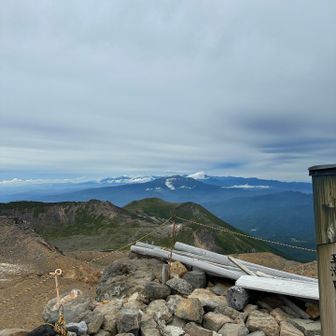 手前、乗鞍〜北アルプス