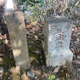 山頂標識の少し先に三角点があります