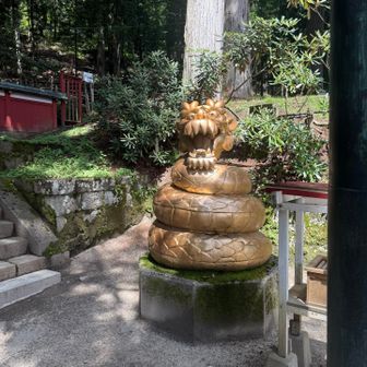 男体山の神様は「大蛇」に姿を変えて、群馬県の赤城山の神様（大ムカデ）と中禅寺湖の領地を争ったという「戦場ヶ原の神戦伝説」があります。この戦いで男体山側が勝利したことから、日光二荒山神社では「勝利・金運」のシンボルとして大蛇が祀られています→ネットから🙏

男体山、清々しい⛰️でした
感謝です✨