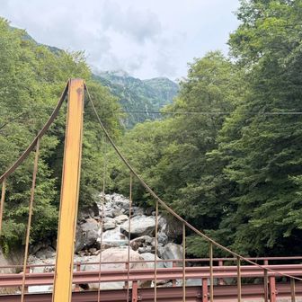 麓に着いた💦水量がすごい