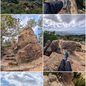 岩場の風景一式。

風吹岩。
見まわしたら一人だけ居られました。

珍しく風吹岩に登頂。
倒れる前に下山。

吸い殻発見。燃えないけど、風で飛ばされて火が森に燃え移らないとは限らない。