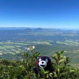 阿蘇五岳をバックにパシャリ