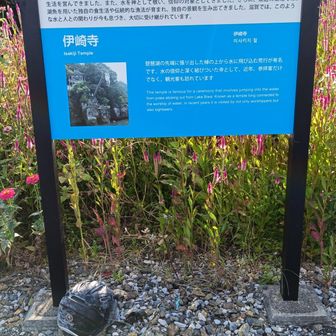 参道前の駐車場に棹飛びの説明があった。