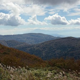 中央奥に岩木山、右手は七里長浜🤩