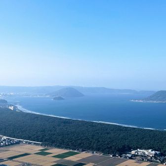 黄砂で景色は白い
夕焼けは綺麗だったかも