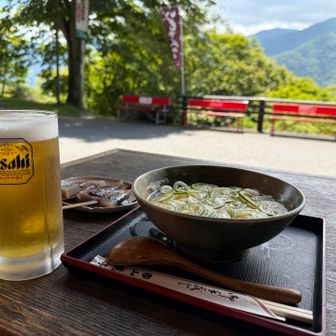 お茶屋さんも今回の下見の対象
山の行程が短いので、参拝の後は、こちらで遅いランチも良いかもしれません。
本日は、こんにゃく田楽と、冷やしすだちうどんで一杯！