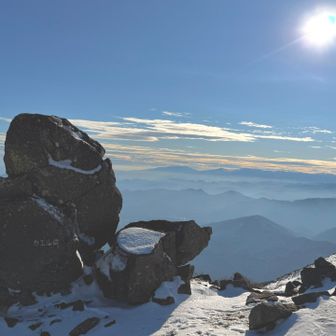 カエル岩🐸🪨と吾妻連峰🏔️