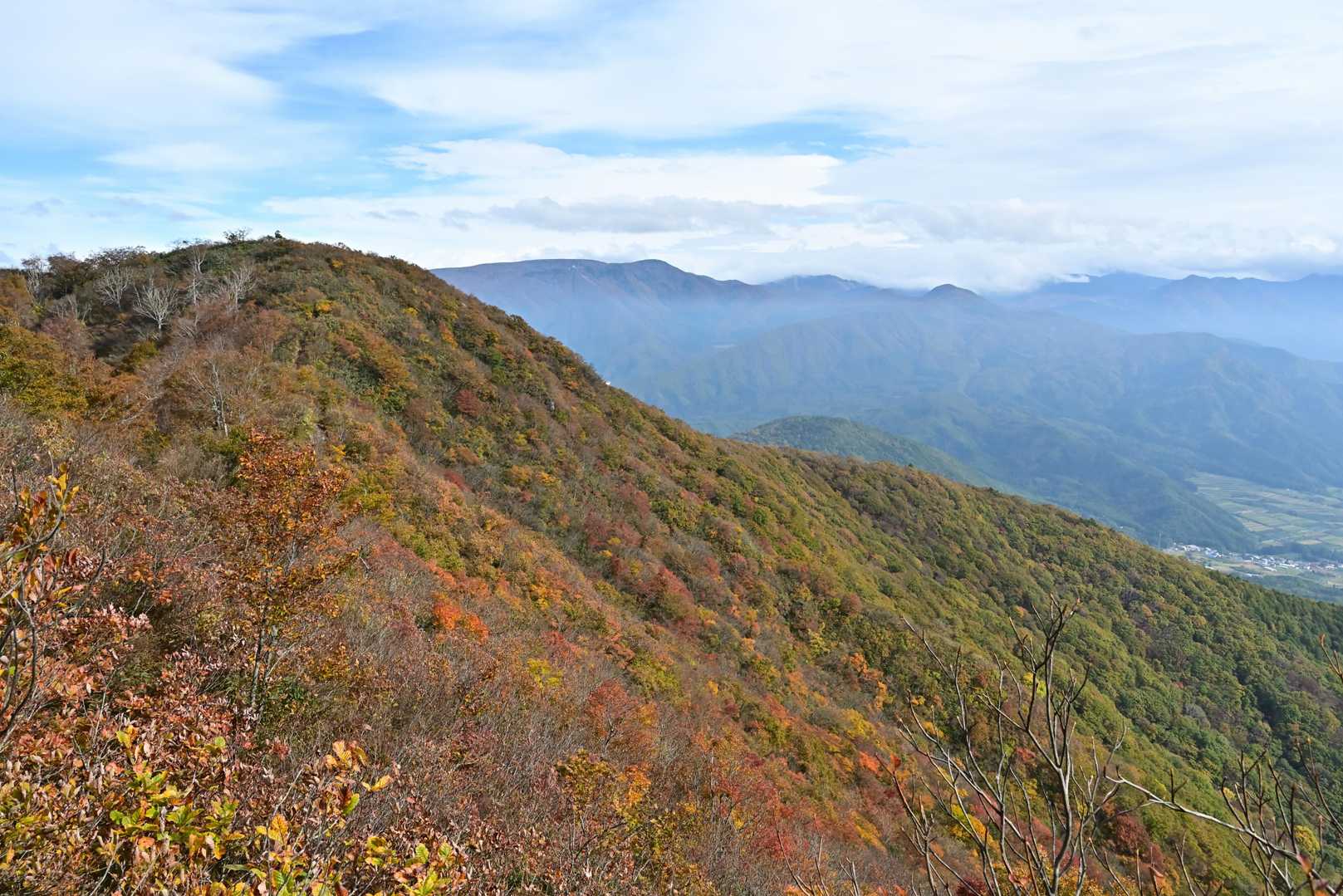 西峰から山頂を望む🍁
