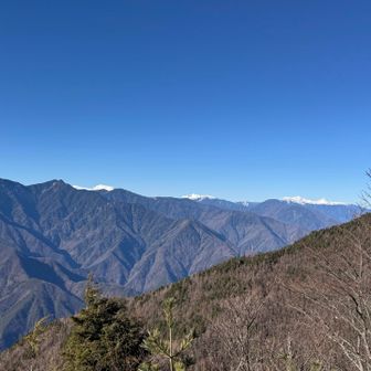 希望峰からは南アルプスの名峰がずらり！
右側から(甲斐駒もチラリ)白峰三山、塩見岳、荒川三山
