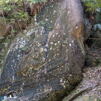 一枚岩に掘られた「狛坂磨崖仏」