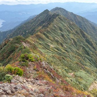 山頂では、たくさんのご年配の方々が、写真撮影を楽しんでいました。
どうやらガイドさんを伴ったツアーのようです。

この先には、崖のような岩場が待ち受けていました。
それを思うと……この人数を見事山頂まで導いたガイドさんの技量は、本当に素晴らしいとしか言いようがありません。