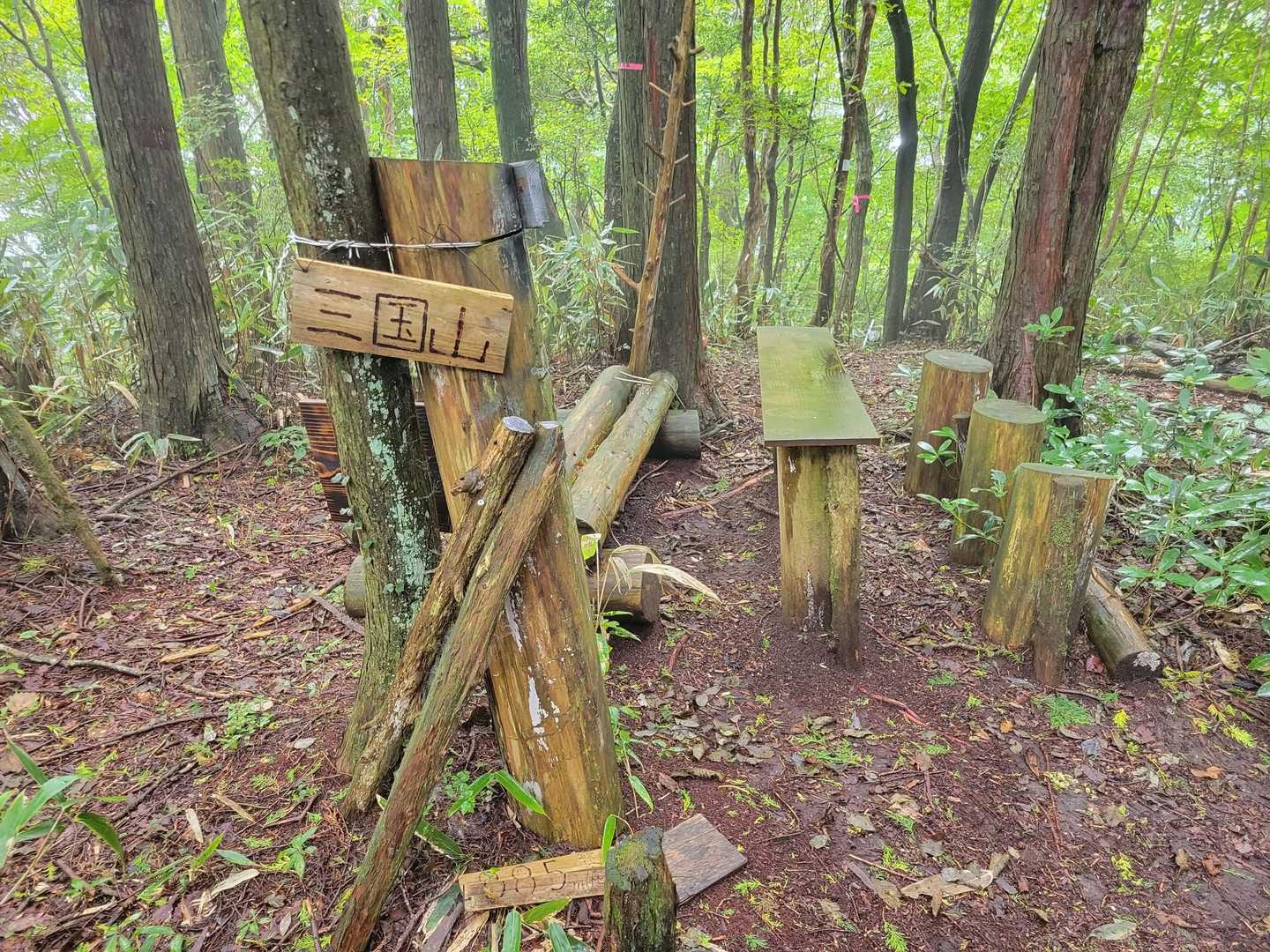 すぐに三国山に到着→すぐに舗装路に戻り、さらに進むと…