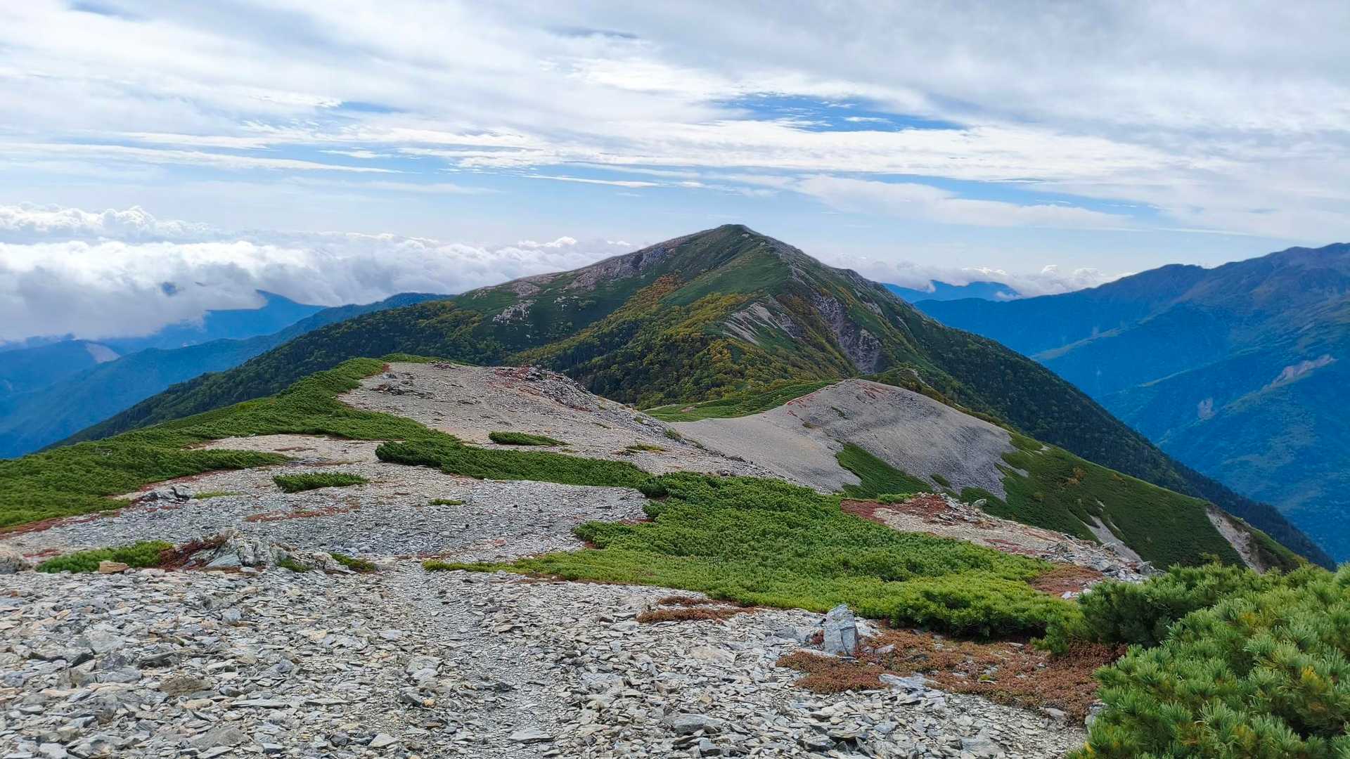 越路バス停-鳥倉登山口-三伏峠-三伏山-本谷山-塩見岳-塩 往復コースの写真