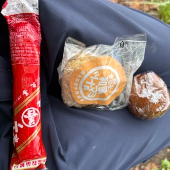 他にも色々持っては来たけどもホモソーセージ、ツナおにぎり、黒糖饅頭、チョコわをいただきました。