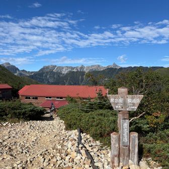 常念小屋
常念岳も今回はパス
下山後のタクシーを予約してから下山します

大天荘でお話しした方と
一緒に下山することになりました！
お話ししながらだと楽しくて
下山が早く感じました♪