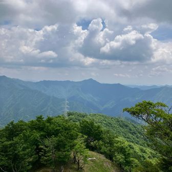 山頂から尾根を東方向へ行った所からの眺望