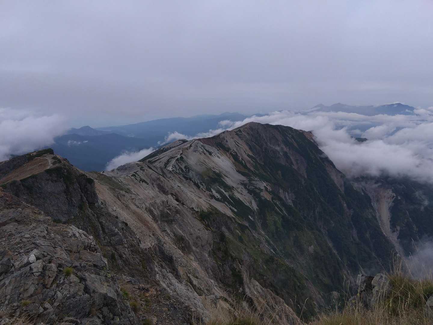 自然園駅-栂池登山道入口-天狗原-乗鞍岳-船越の頭-小蓮華 縦走コースの写真