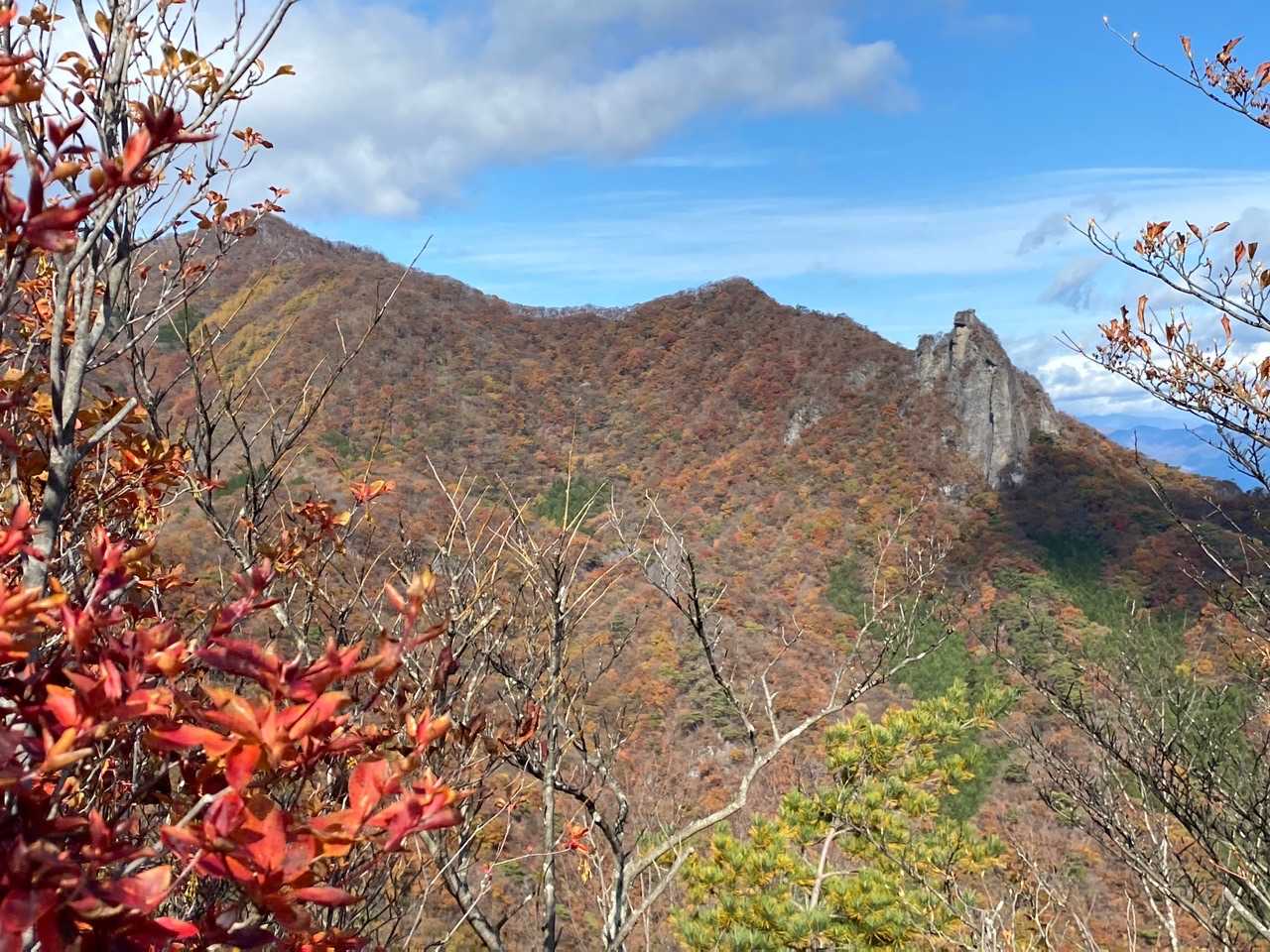 獅子岩、子持山が遠くになる