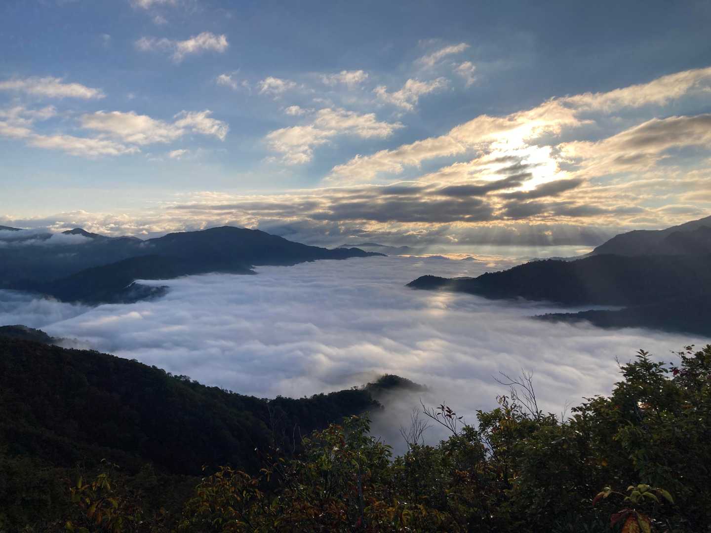 道行山からの眺め✨
光のカーテンに雲海
素晴らしい✨