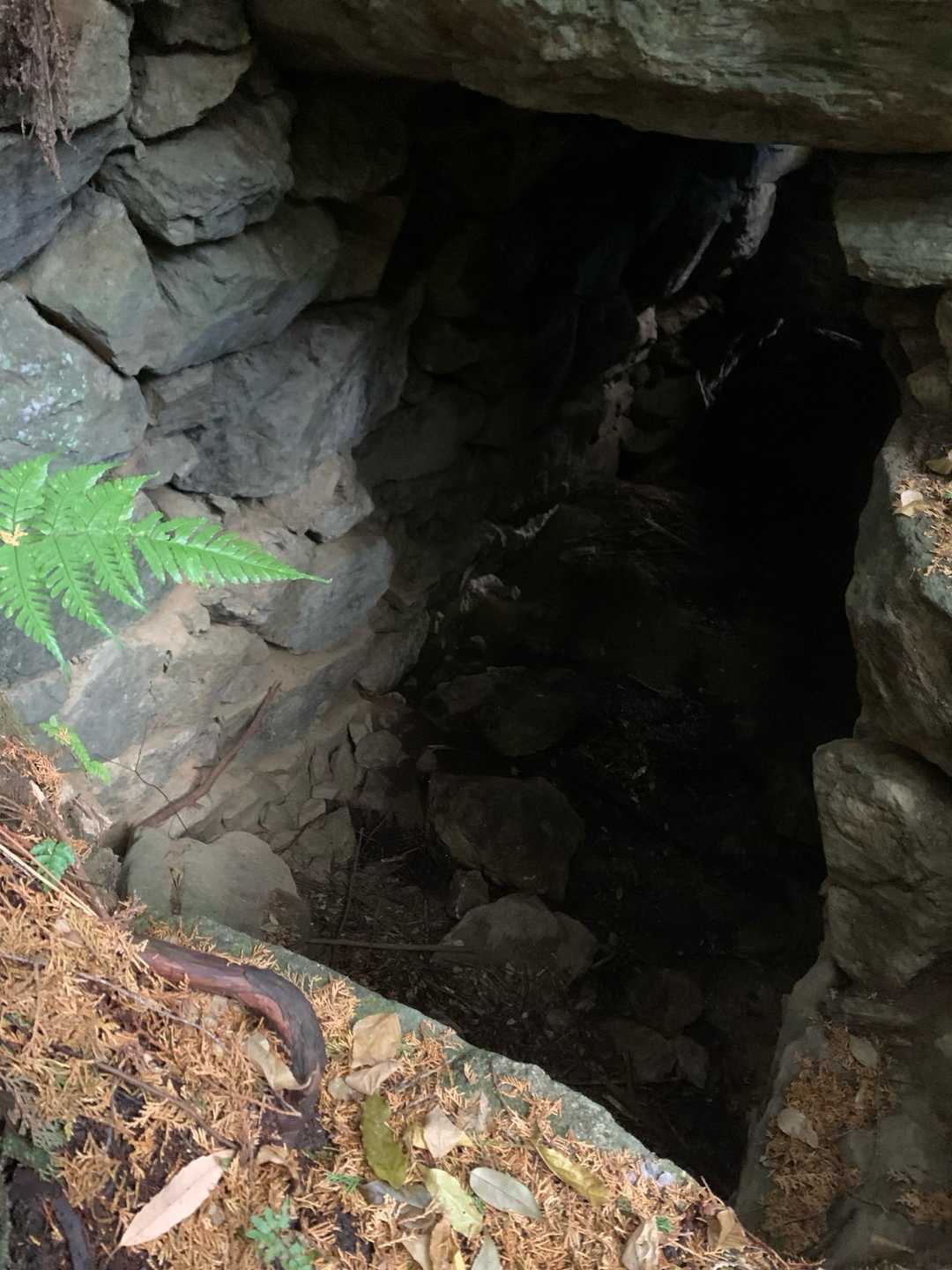 下山途中の古墳跡？石積みが凄い