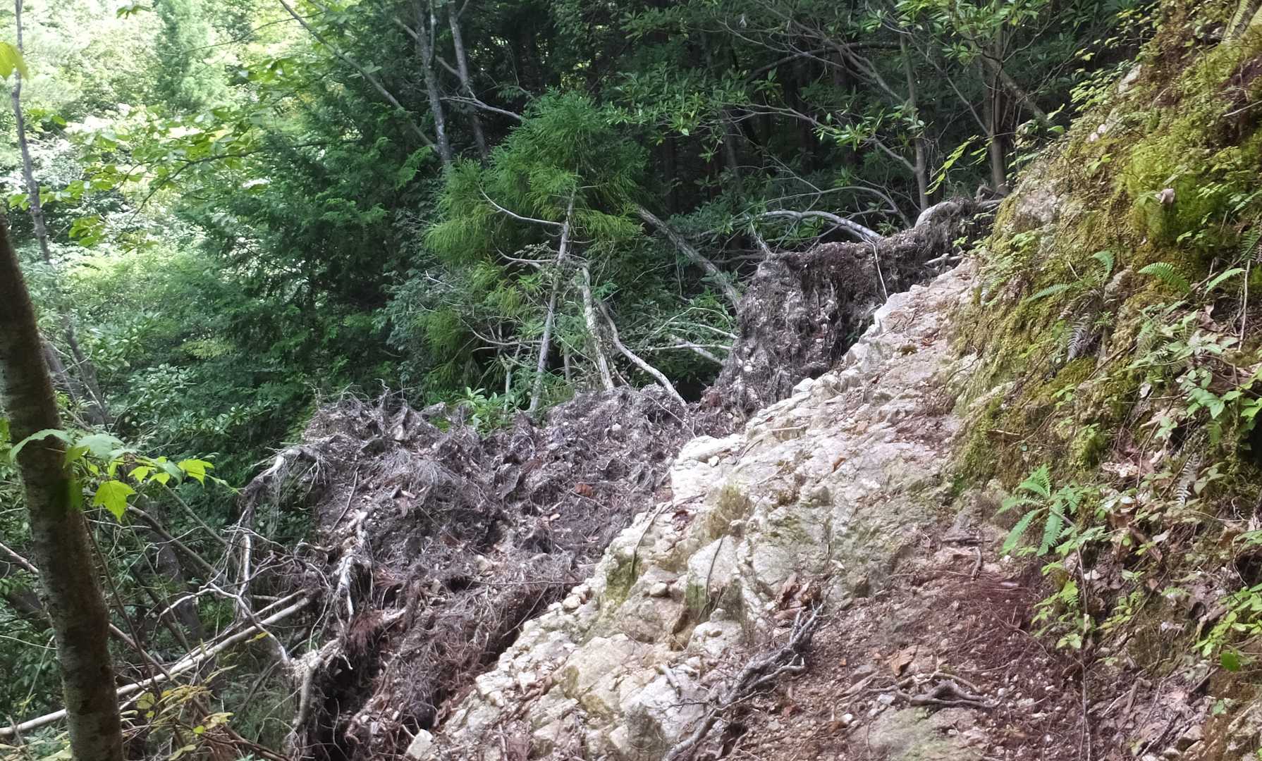 今回の登山道で最も注意が必要だったところ