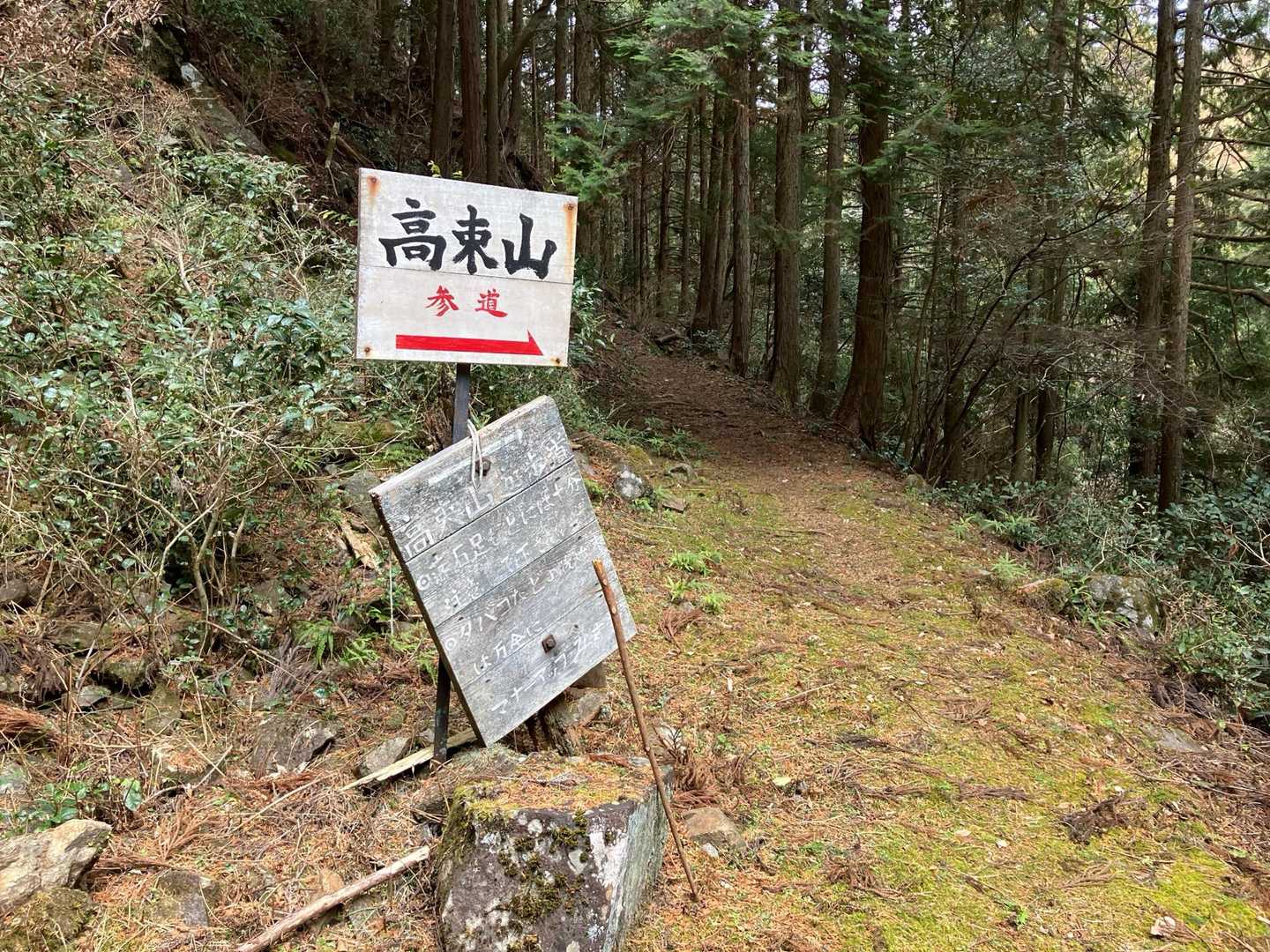 ここから山道です