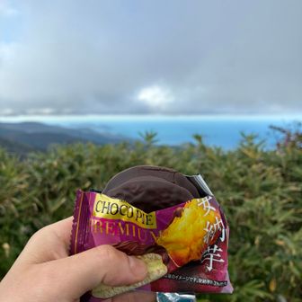 うまCHOCO PIE 🍠芋味クリームの真ん中に芋蜜入り。ご馳走様😋