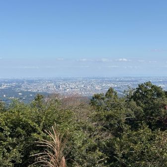 高尾山の山頂付近から都心の方向の眺め。
高尾山の山頂付近から先は人が多いため、写真撮影は無し。