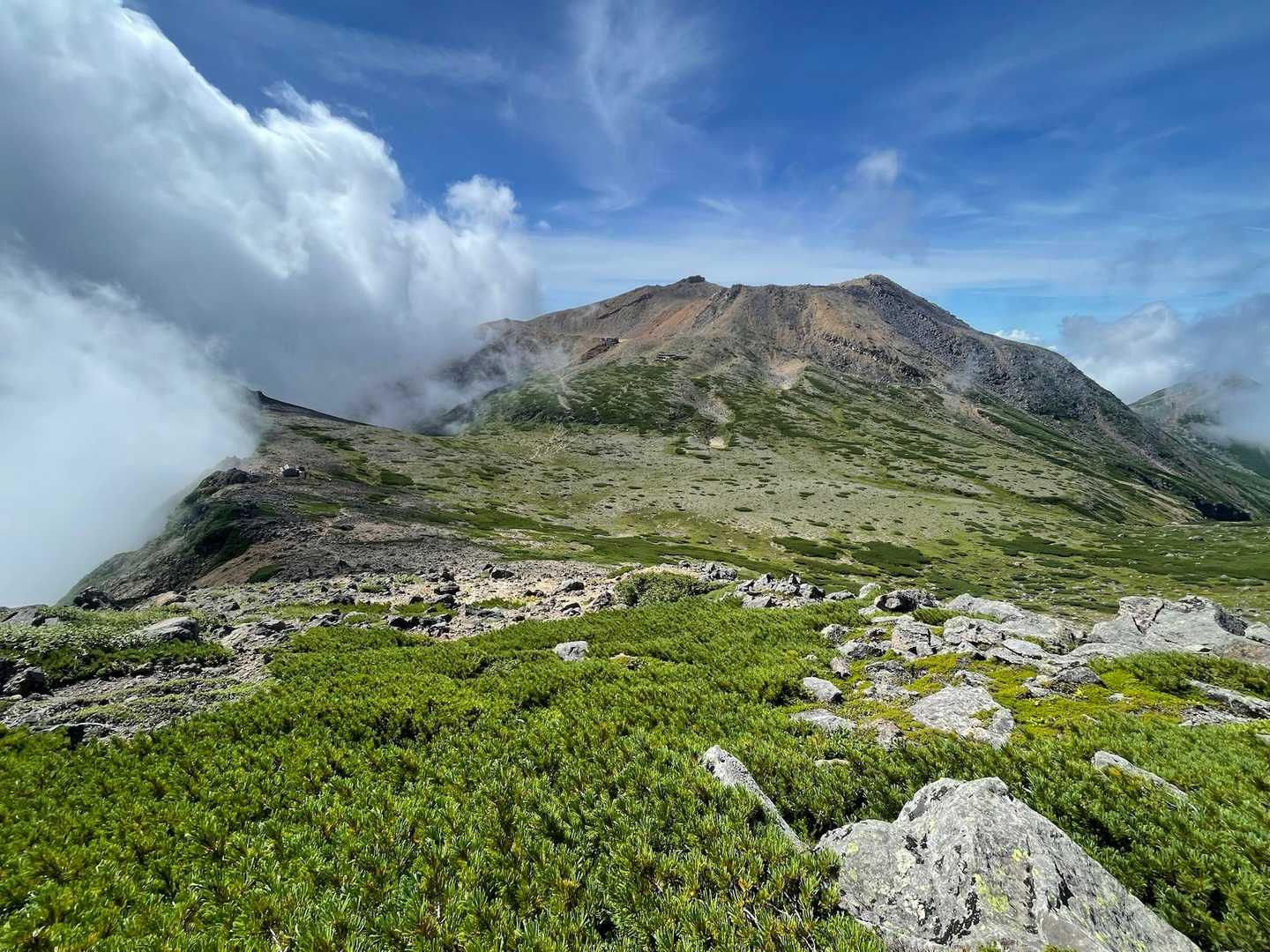 御岳登山口-飛騨頂上-摩利支天乗越-摩利支天山 往復コースの写真