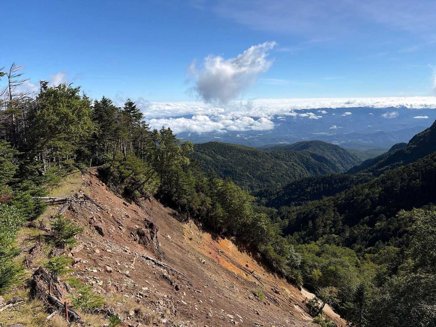硫黄岳周回 | 南北八ヶ岳の境界線から、息を呑む迫力の火口壁を抱く広大な展望峰への写真