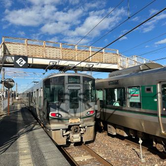 柳本駅に到着😊