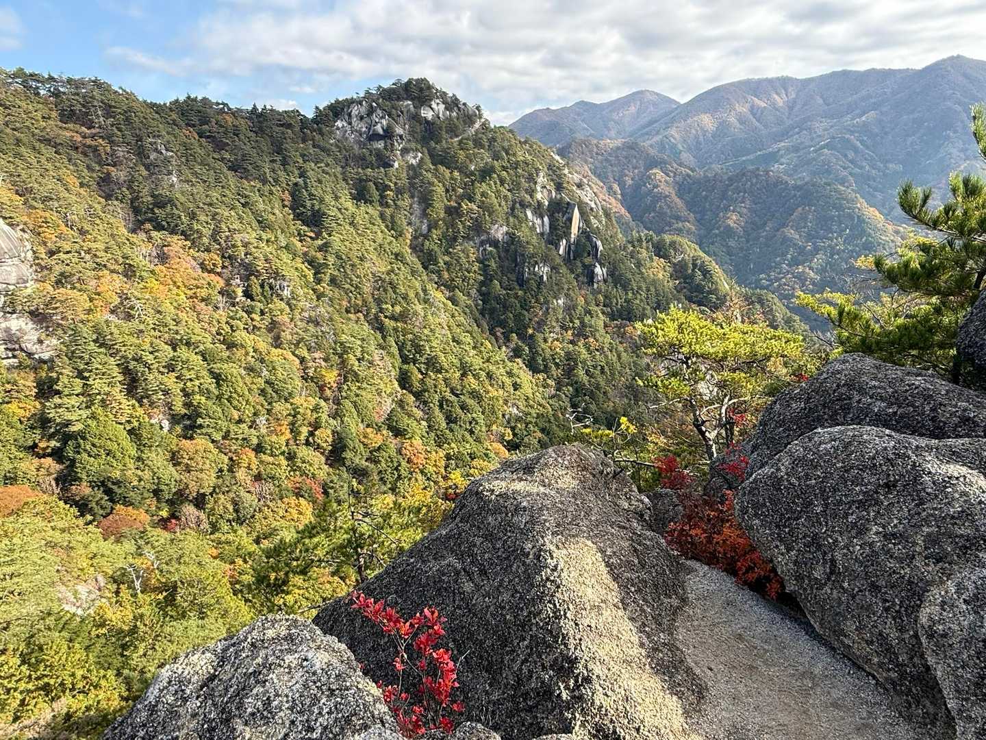 弥三郎岳・昇仙峡 | 花崗岩の白い巨石が連なる稜線と、日本五大名峡随一の渓谷美の写真