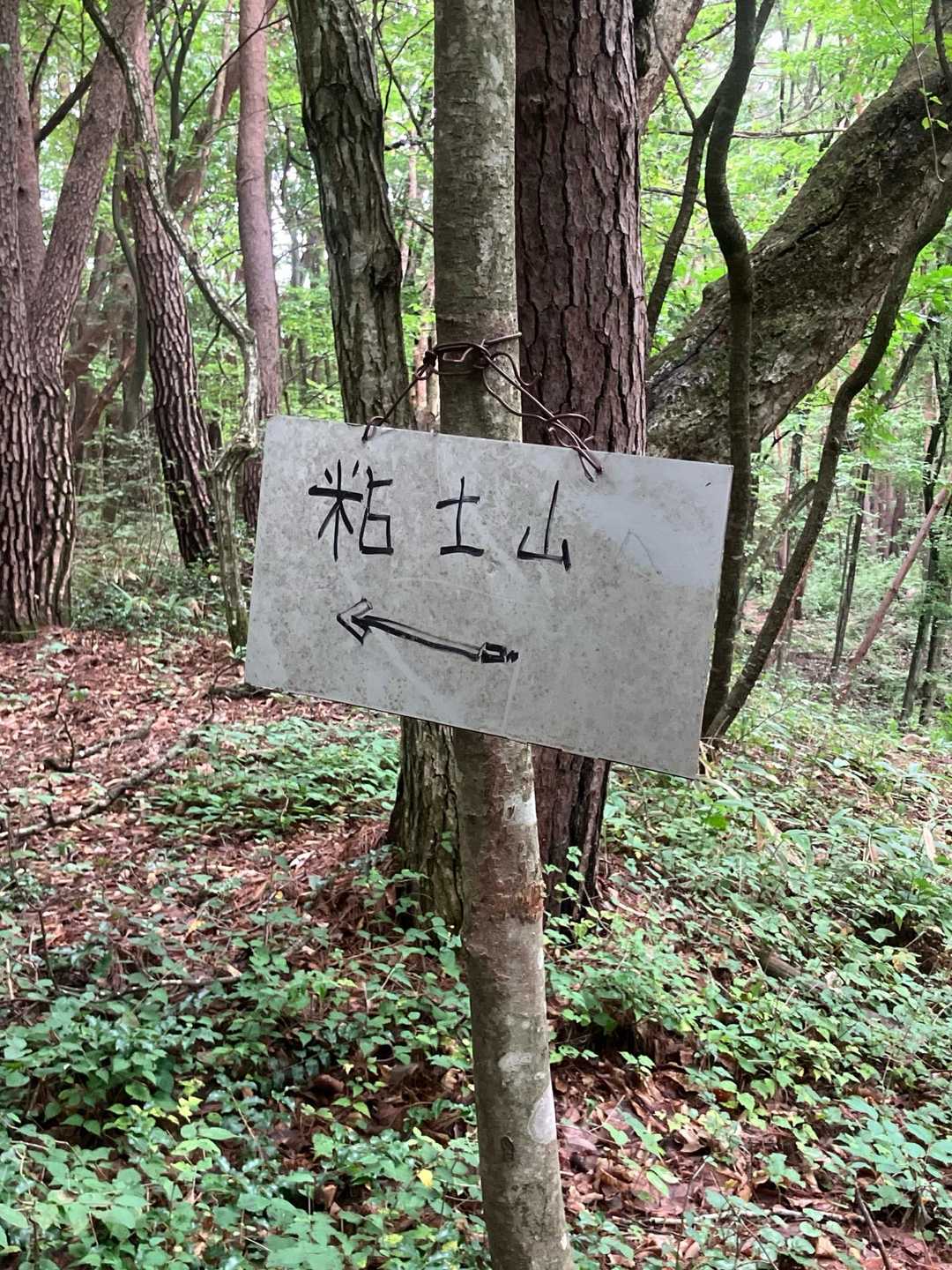 手書きで粘土山と書かれた方向へ進んで行きました。