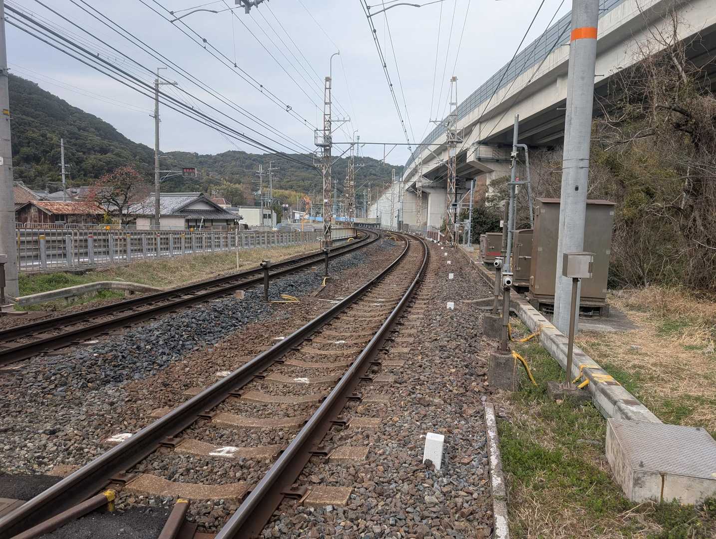 南海本線の踏切を渡る🛤️