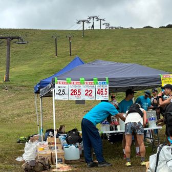 残り距離わずかなんだか、時間内完走は無理。DNF。悔しくて、帰りの車の中で度々悔しいと口にしてました。次回は必ずゴールっすね。