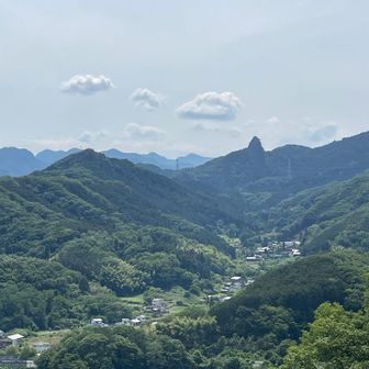 向こうに見えるとんがった山は何山？