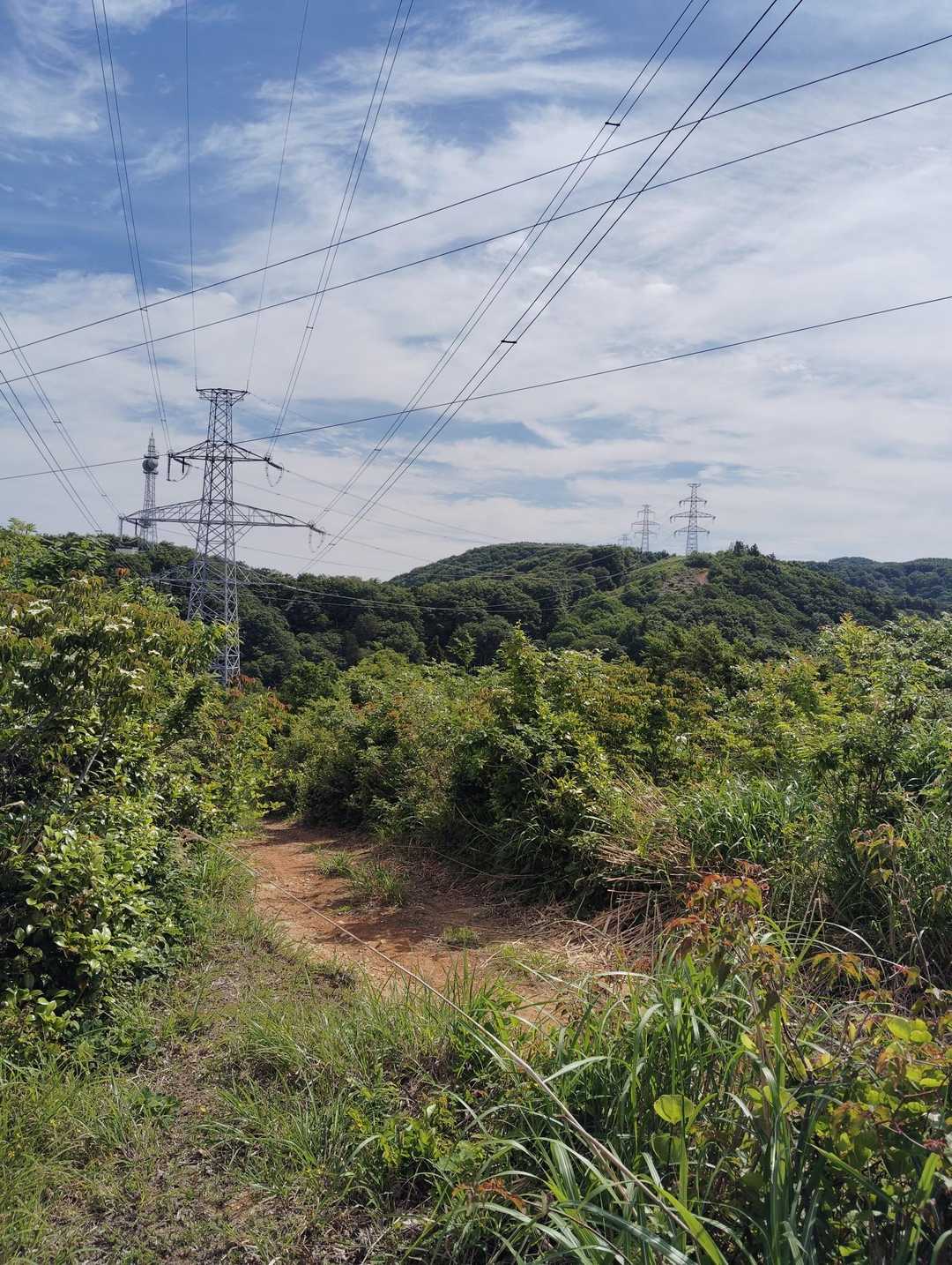 最初に目指す音波山は中央奥の高まり↑