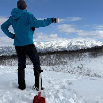 白山見ながらコーヒー