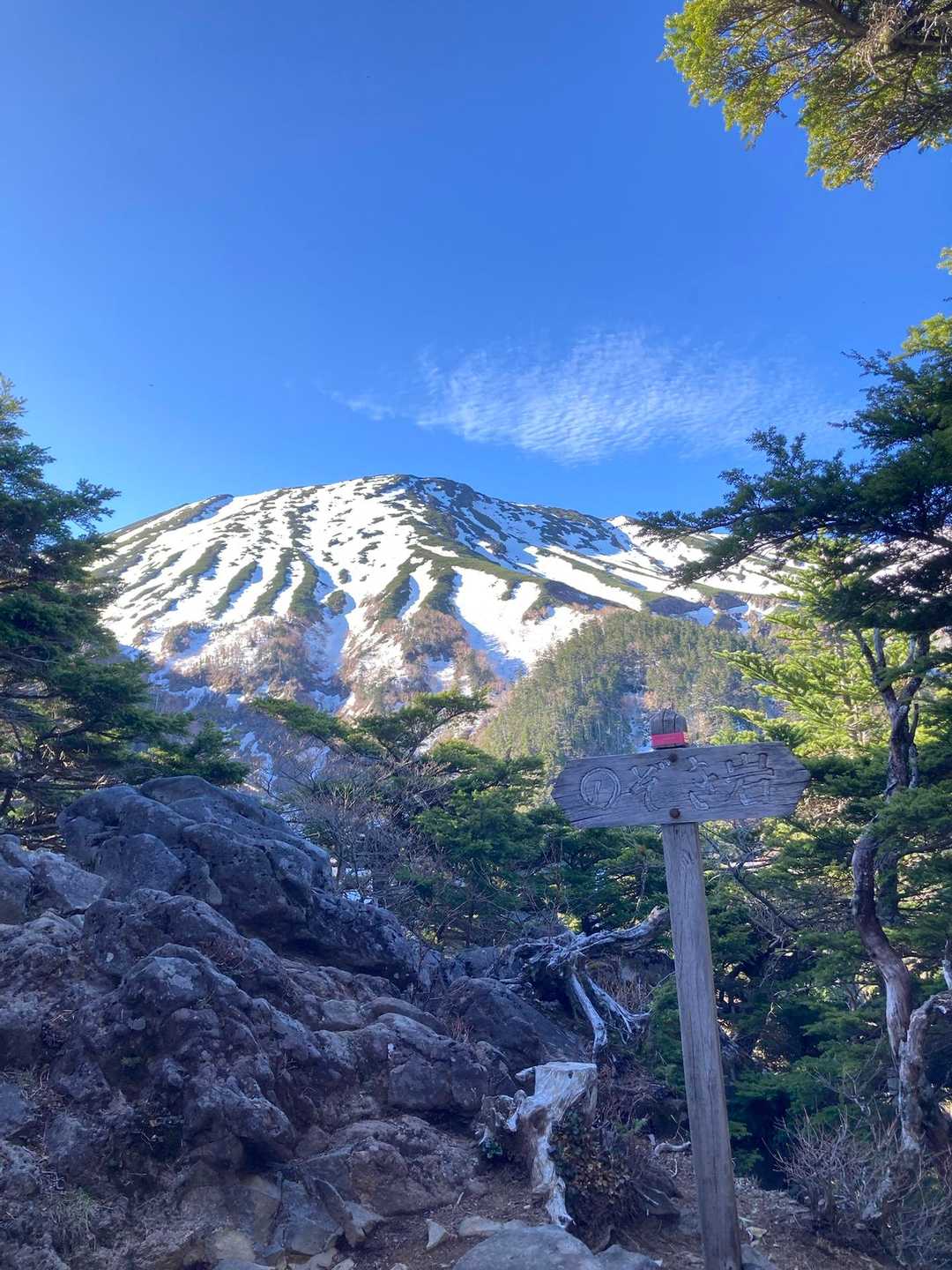 御岳登山口-飛騨頂上-摩利支天乗越-摩利支天山 往復コースの写真