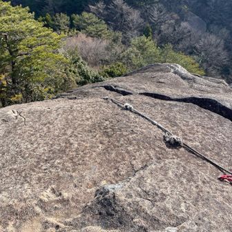 反対側はロープで登るのかぁ