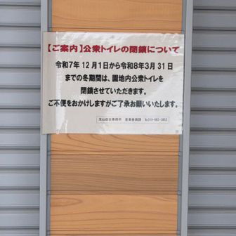 サクサクと下山
新設のトイレは冬季間は使用不可なようだ