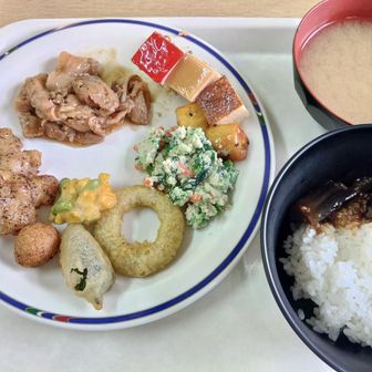 お待ちかねの晩御飯、番号札的には17:20頃と伺っておりましたが館内放送は17:10～でした。
バイキング形式で熱々の出来立てを食べられる幸せ🍀
デザートのケーキまで💞
味も美味しゅう戴きました🙏
お味噌はなめこ汁、ご飯にかけているのは茄子の味噌煮込み💮です。ﾔﾊﾞｲｺﾞﾊﾝｽｽﾑｸﾝ
ビールがスーパードライしかなかったので止めました💦

豚のショウガ焼き💮
鶏の香草レモン💮
タラのフリッター
トウモロコシと豆のつまみ揚げ
シシトウのフリッター
イカリング
菜の花の白和え💮💞
大学芋
ミニケーキ(ベリーのムース、キャラメルムース、チーズケーキ)