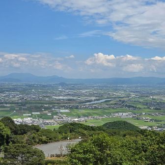 山頂付近の木が伐採されていて見晴らしが良くなっている