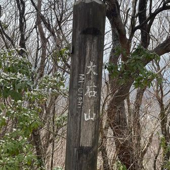 大石山山頂には巨石あります