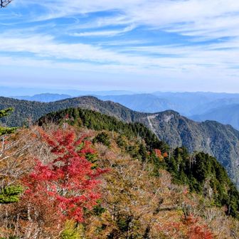 では、「竜ヶ岳🐉」へ。
下山途中で「伯母谷覗」が見えましたよ👀

きょうは、「水太」でも「伯母谷」でも、一切「覗き👀」はいたしません🙅
そこに行くには、余分に時間も体力も使うので、絶対行きません😤
う～ん…でも、本当は行きたい🥹