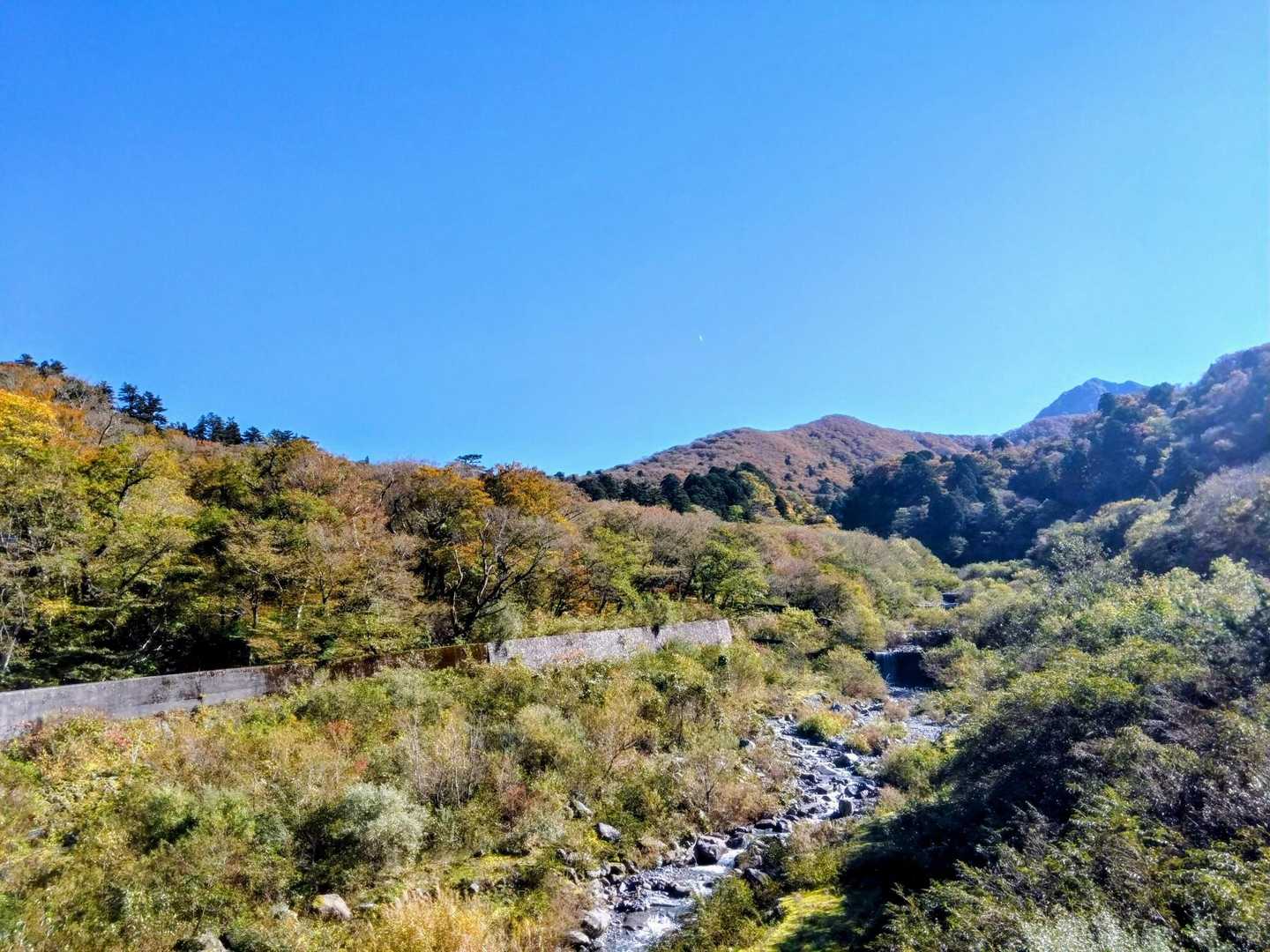 大山橋から三鈷峰方向を眺める👌