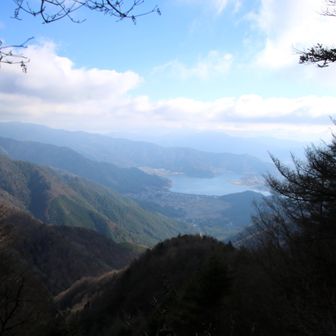 河口湖が見えた！