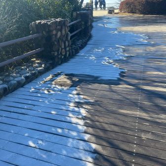 掬星台。少し雪が残っていました。